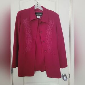 Louis Feraud Suit Pink Virgin Wool Made in Germany